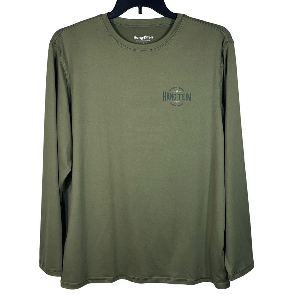 Hang Ten Large Mens Rashguard Shirt Long Sleeve Quick-Dry Crew Neck UPF 50+